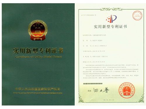 無(wú)刷勵(lì)磁發(fā)電機(jī)專利證書